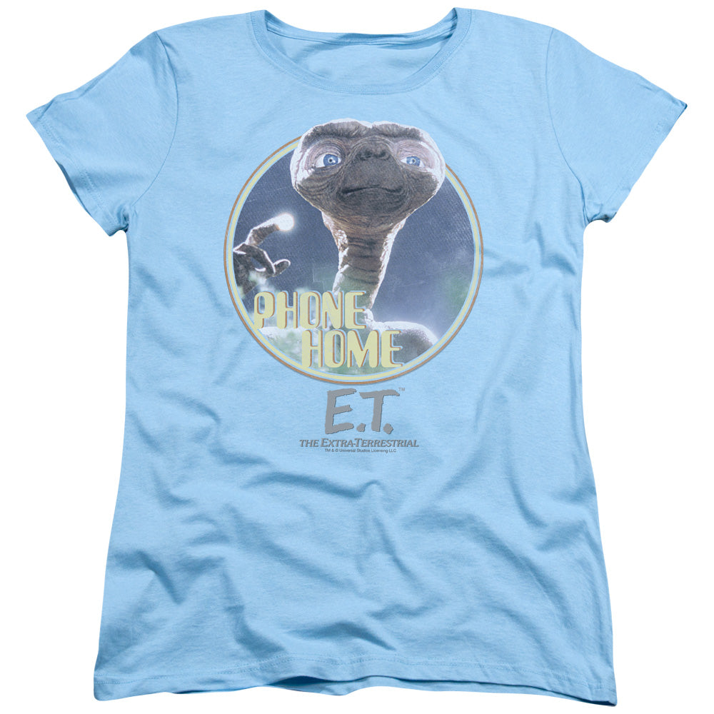 Et - Phone Home - Short Sleeve Womens Tee - Light Blue - Sm - Light Blue T-shirt