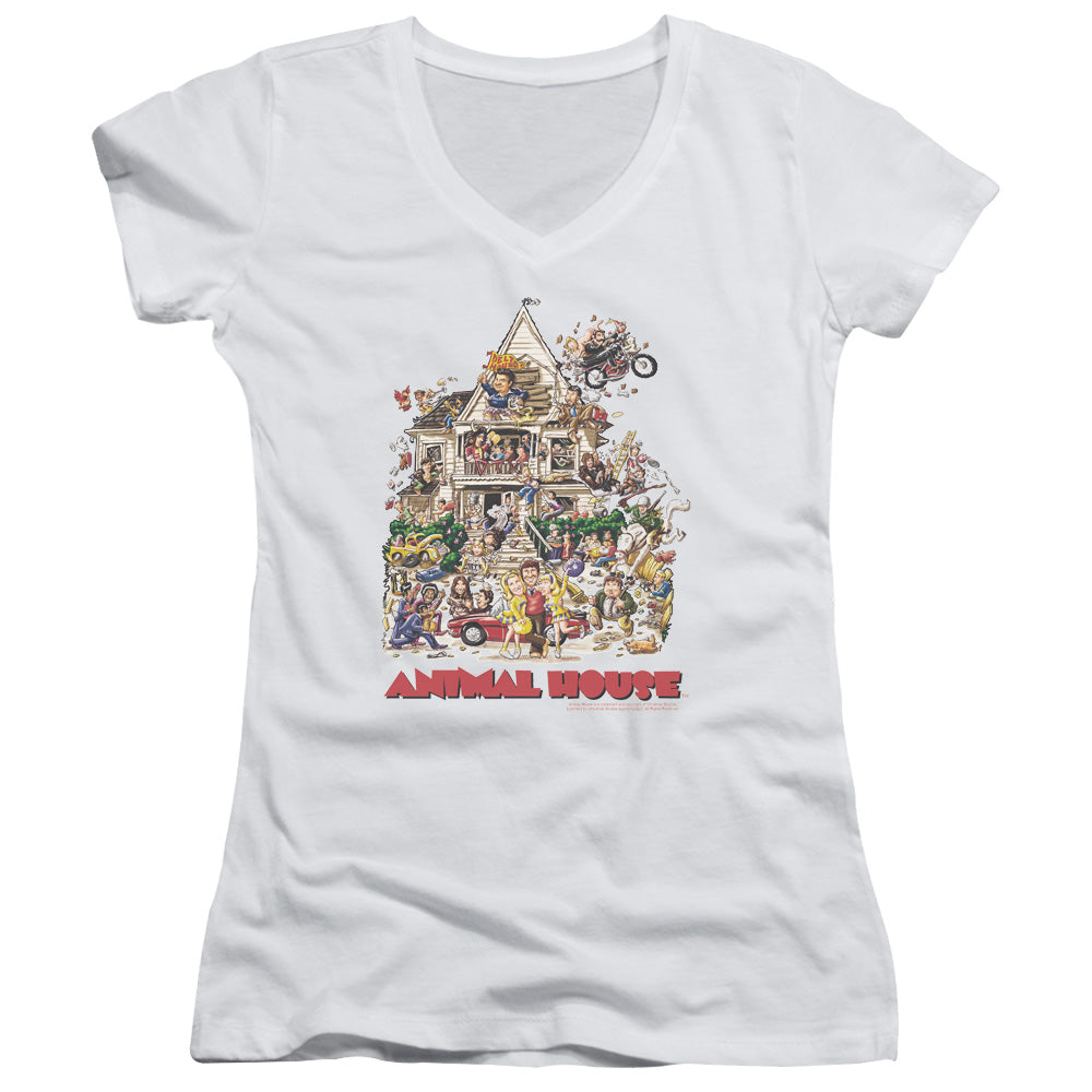 Animal House - Poster Art - Junior V-neck - White - Sm - White