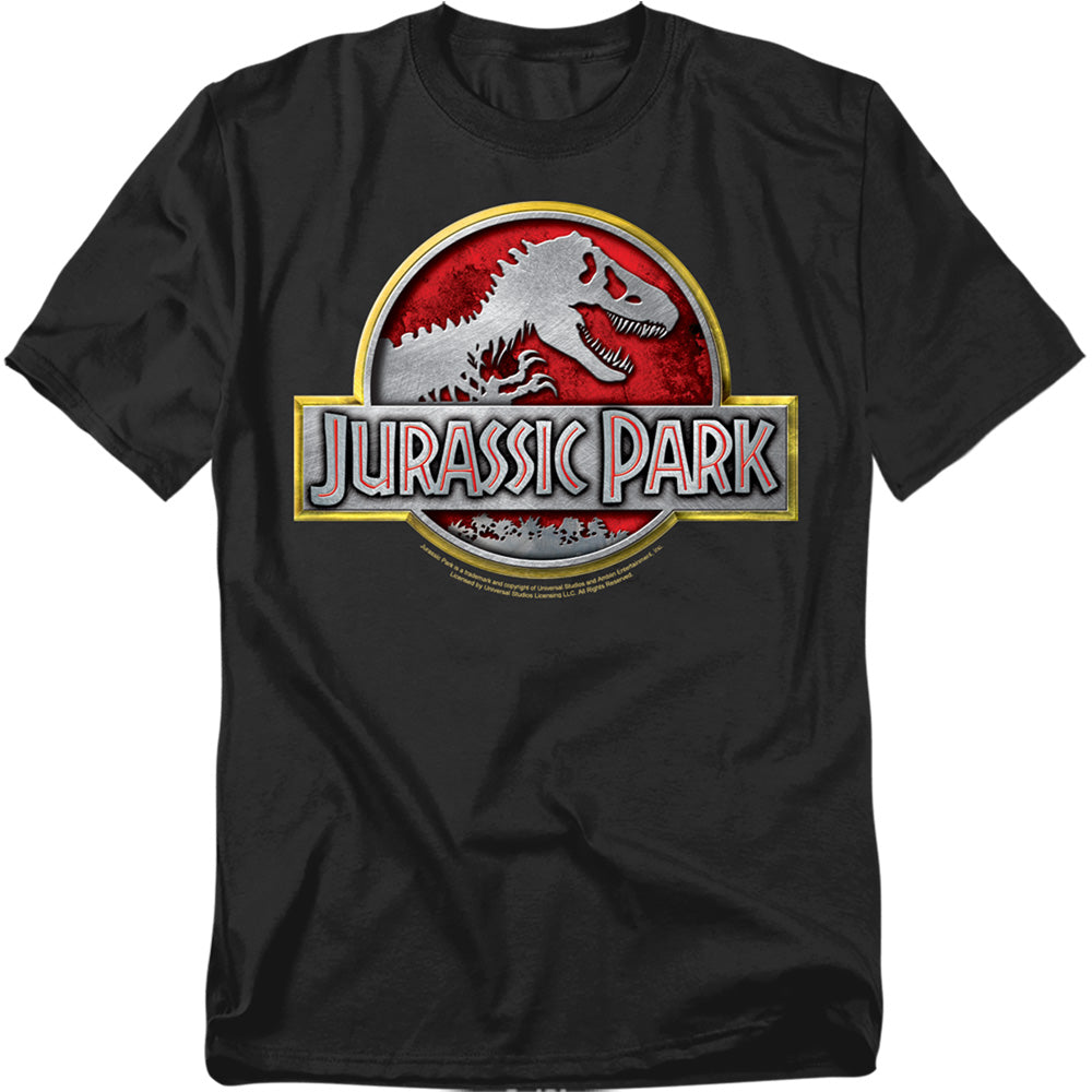 Jurassic Park - Logo - Short Sleeve Adult 18/1 - Black T-shirt