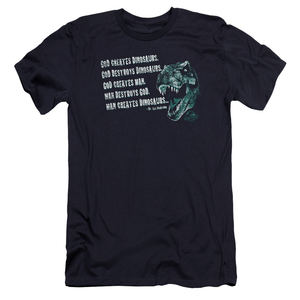 Jurassic Park - God Creates Dinosaurs-premuim Canvas Adult Slim Fit 30/1 - Navy