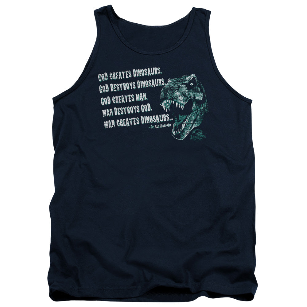 Jurassic Park - God Creates Dinosaurs - Adult Tank - Navy