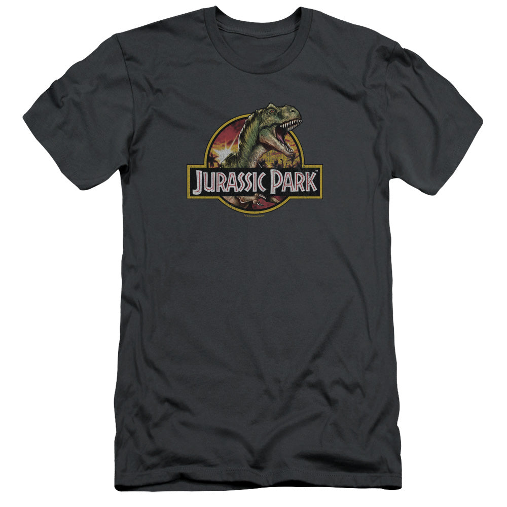 Jurassic Park - Retro Rex - Short Sleeve Adult 30/1 - Charcoal T-shirt