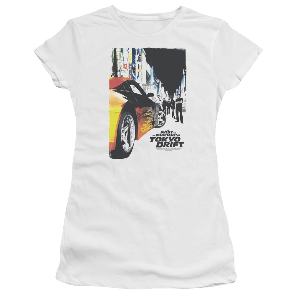 Tokyo Drift - Poster - Short Sleeve Junior Sheer - White T-shirt
