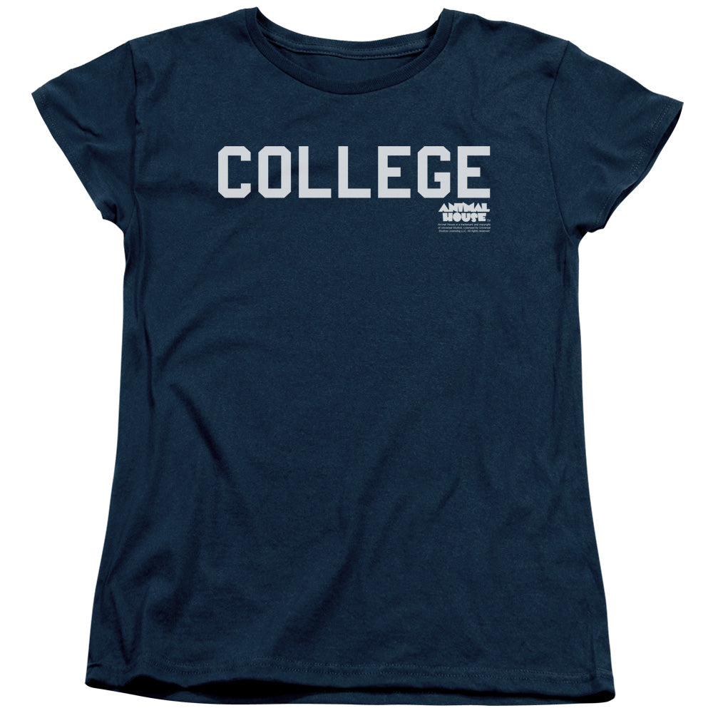 Animal House - College - Short Sleeve Womens Tee - Navy - Sm - Navy T-shirt