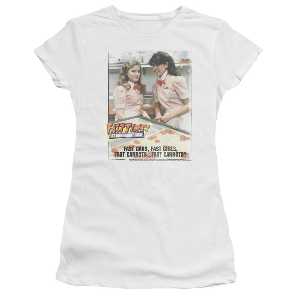 Fast Times Ridgemont High - Fast Carrots - Short Sleeve Junior Sheer - White - Sm - White T-shirt