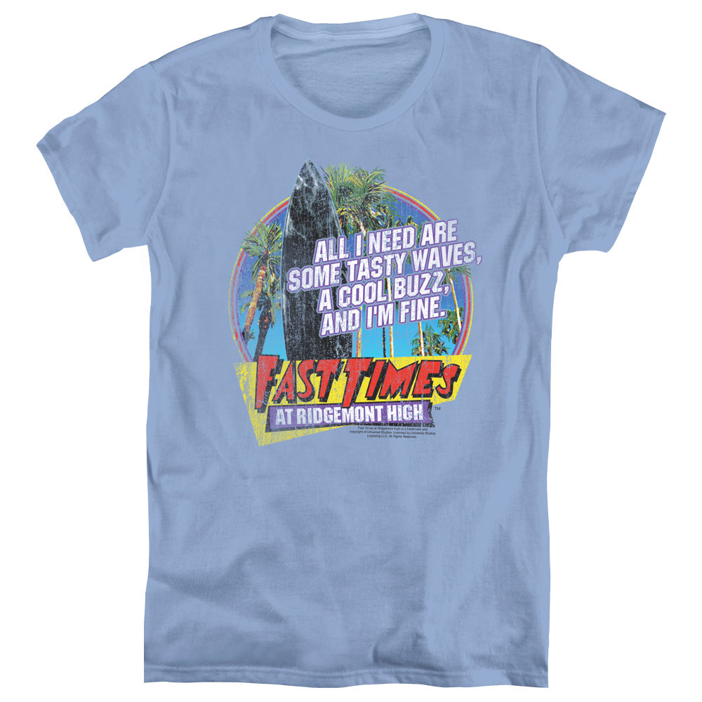 Fast Times Ridgemont High - Tasty Waves - Short Sleeve Womens Tee - Carolina Blue T-shirt
