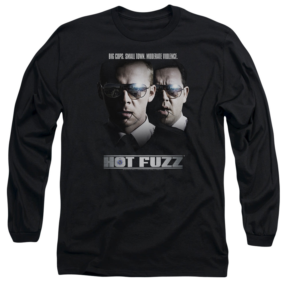 Hot Fuzz - Big Cops - Long Sleeve Adult 18/1 - Black T-shirt