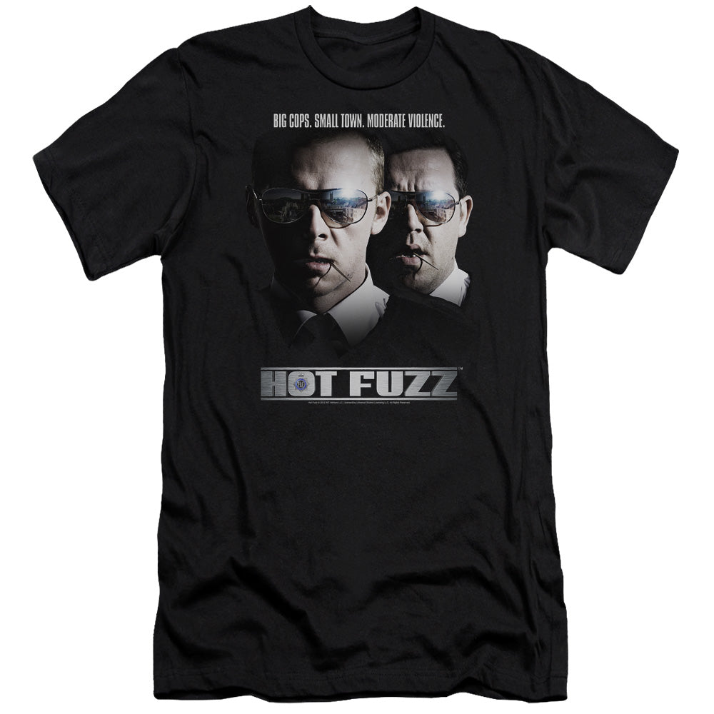 Hot Fuzz - Big Cops - Short Sleeve Adult 30/1 - Black T-shirt