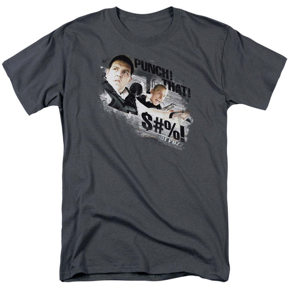 Hot Fuzz - Punch That - Short Sleeve Adult 18/1 - Charcoal T-shirt