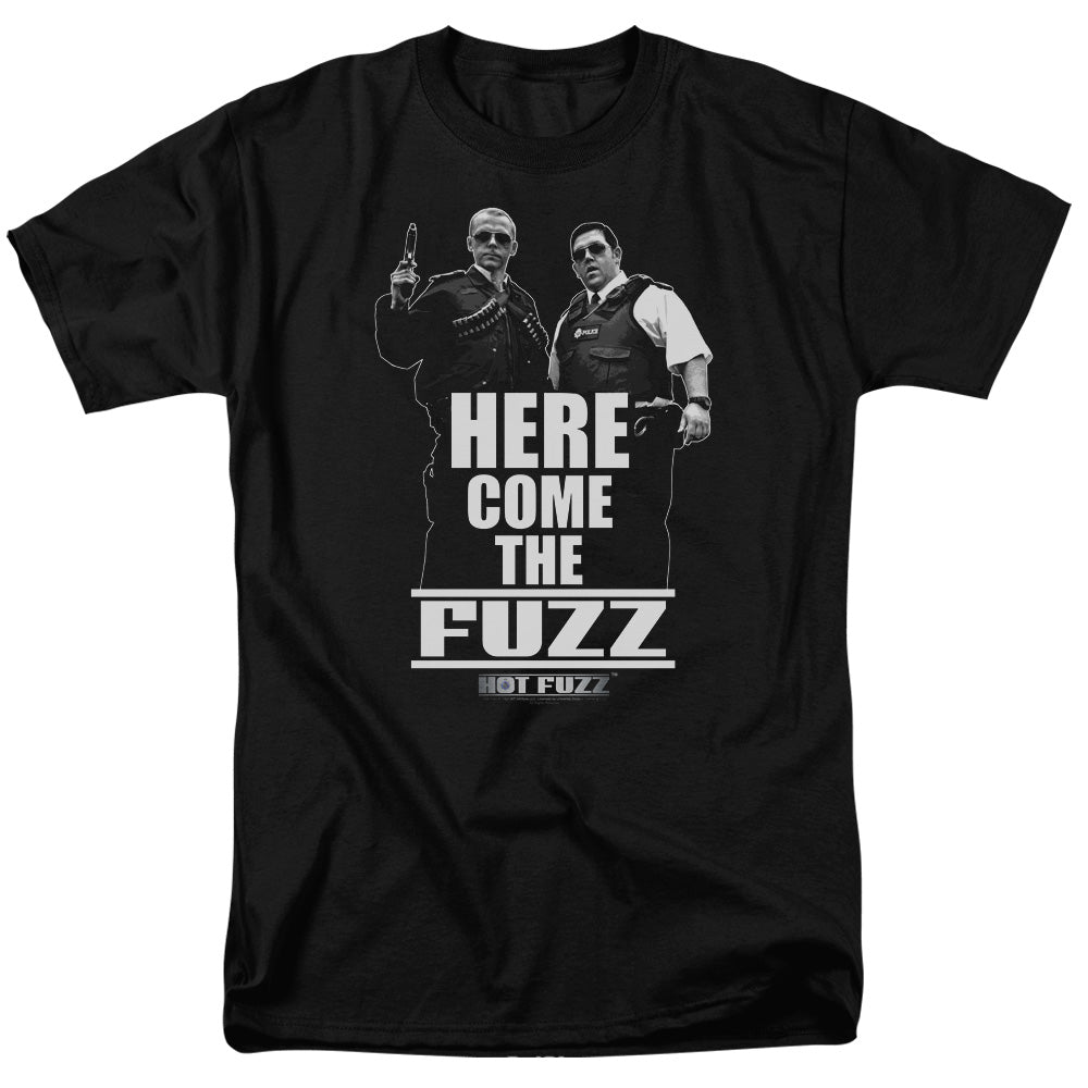 Hot Fuzz - Here Come The Fuzz - Short Sleeve Adult 18/1 - Black T-shirt