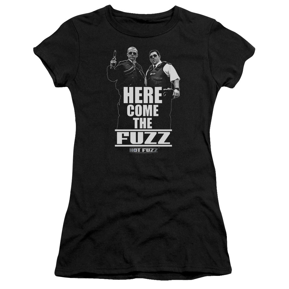 Hot Fuzz - Here Come The Fuzz - Short Sleeve Junior Sheer - Black T-shirt