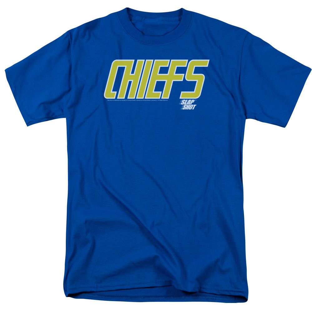 Slap Shot - Chiefs Logo - Short Sleeve Adult 18/1 - Royal Blue T-shirt
