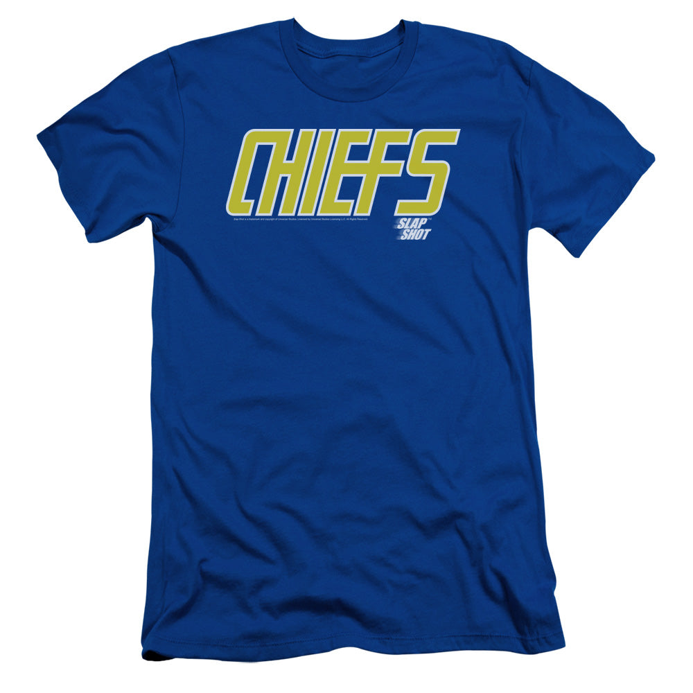 Slap Shot - Chiefs Logo - Short Sleeve Adult 30/1 - Royal Blue T-shirt