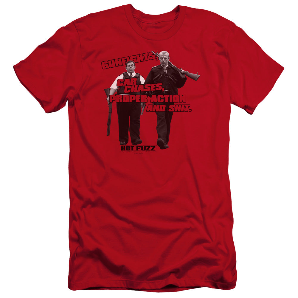 Hot Fuzz - Days Work-premuim Canvas Adult Slim Fit 30/1 - Red