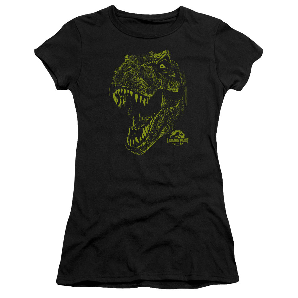 Jurassic Park - Rex Mount - Short Sleeve Junior Sheer - Black T-shirt