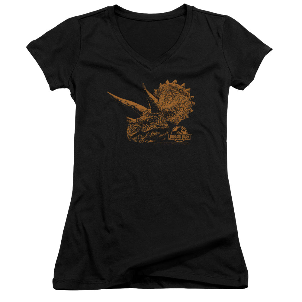 Jurassic Park Tri Mount - Junior V-neck - Black