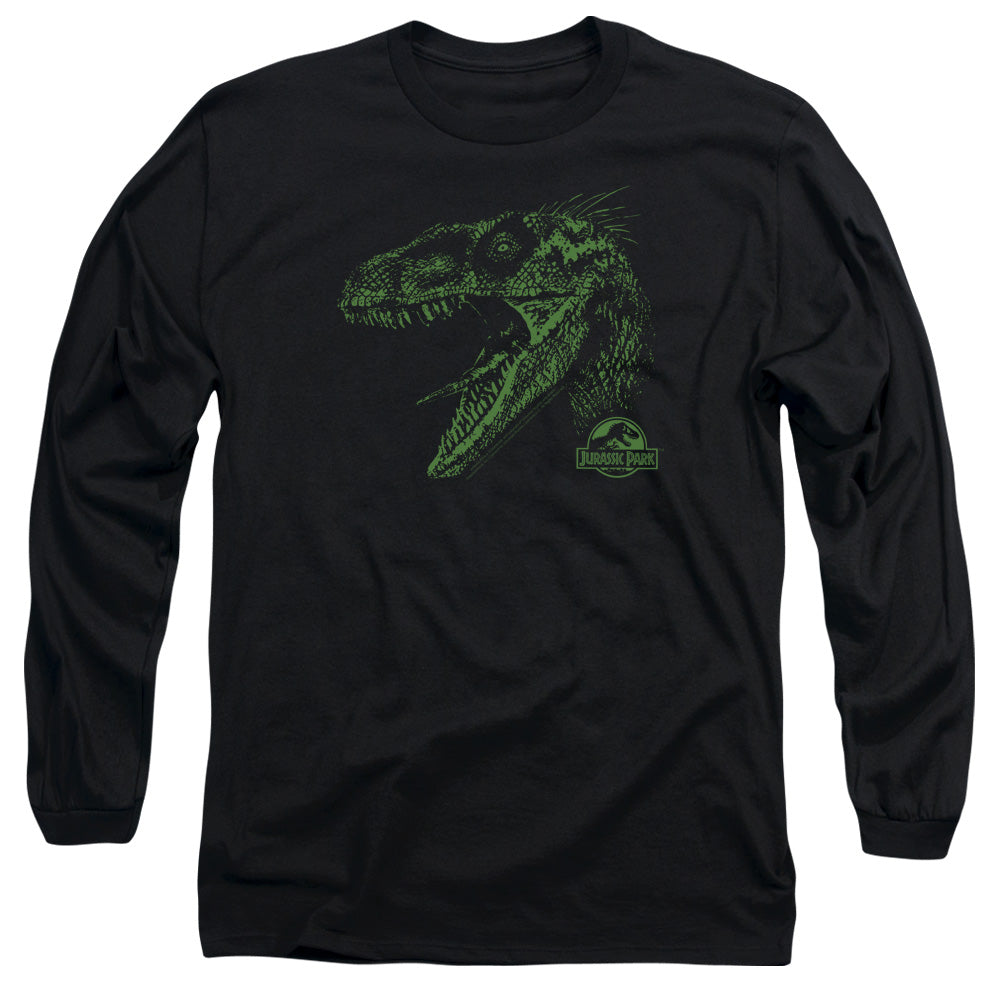 Jurassic Park - Raptor Mount - Long Sleeve Adult 18/1 - Black T-shirt
