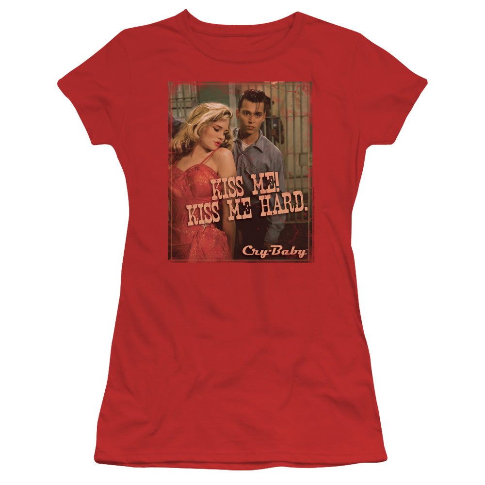 Cry Baby - Kiss Me - Short Sleeve Junior Sheer - Red T-shirt