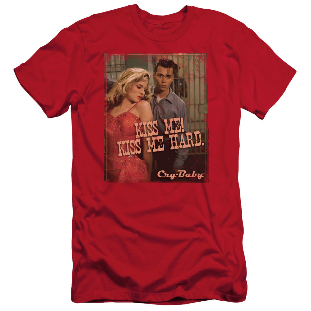 Cry Baby - Kiss Me - Short Sleeve Adult 30/1 - Red - Sm - Red T-shirt