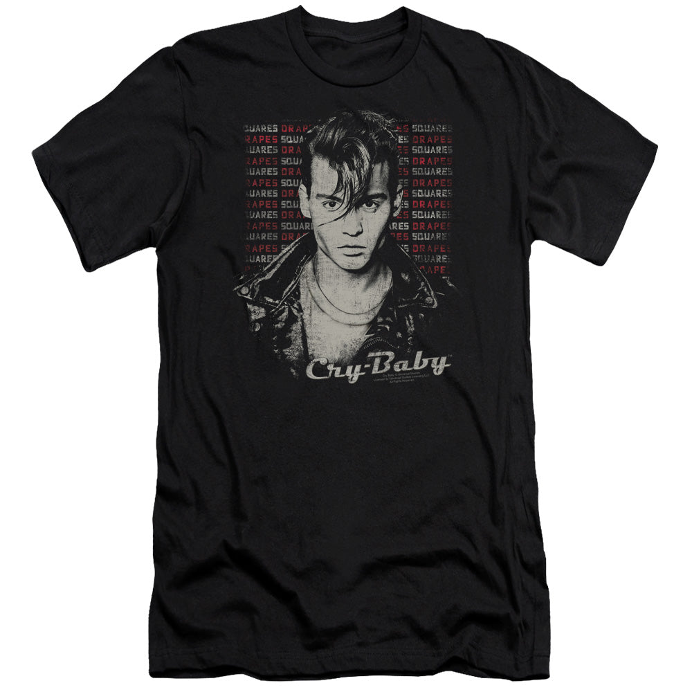 CRY BABY DRAPES AND SQUARES - S/S ADULT 30/1 - BLACK T-Shirt