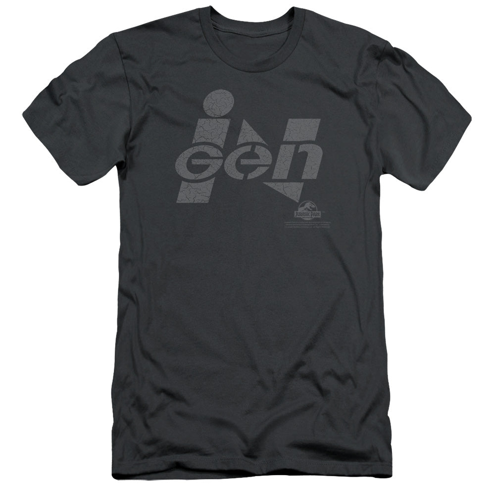 Jurassic Park - Ingen Logo - Short Sleeve Adult 30/1 - Charcoal T-shirt