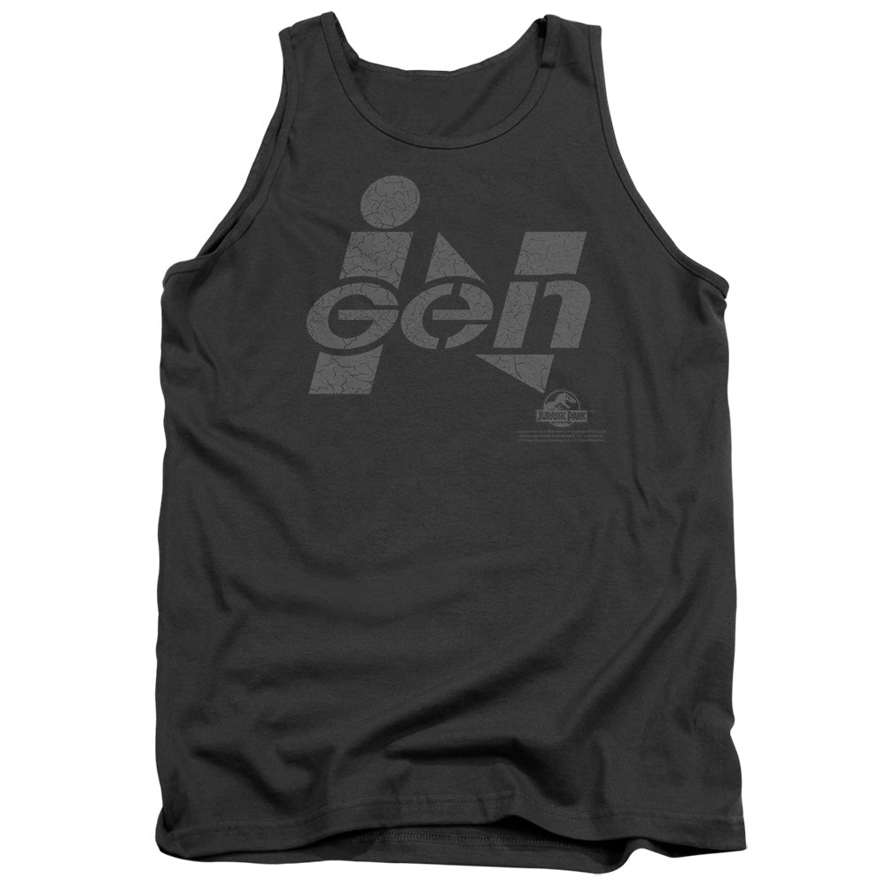 Jurassic Park - Ingen Logo - Adult Tank - Charcoal