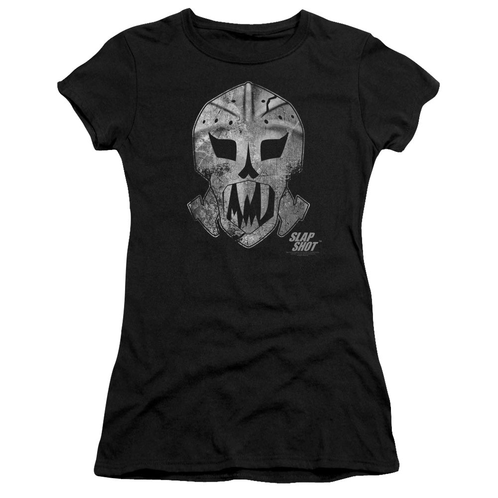 Slap Shot - Goalie Mask - Short Sleeve Junior Sheer - Black T-shirt