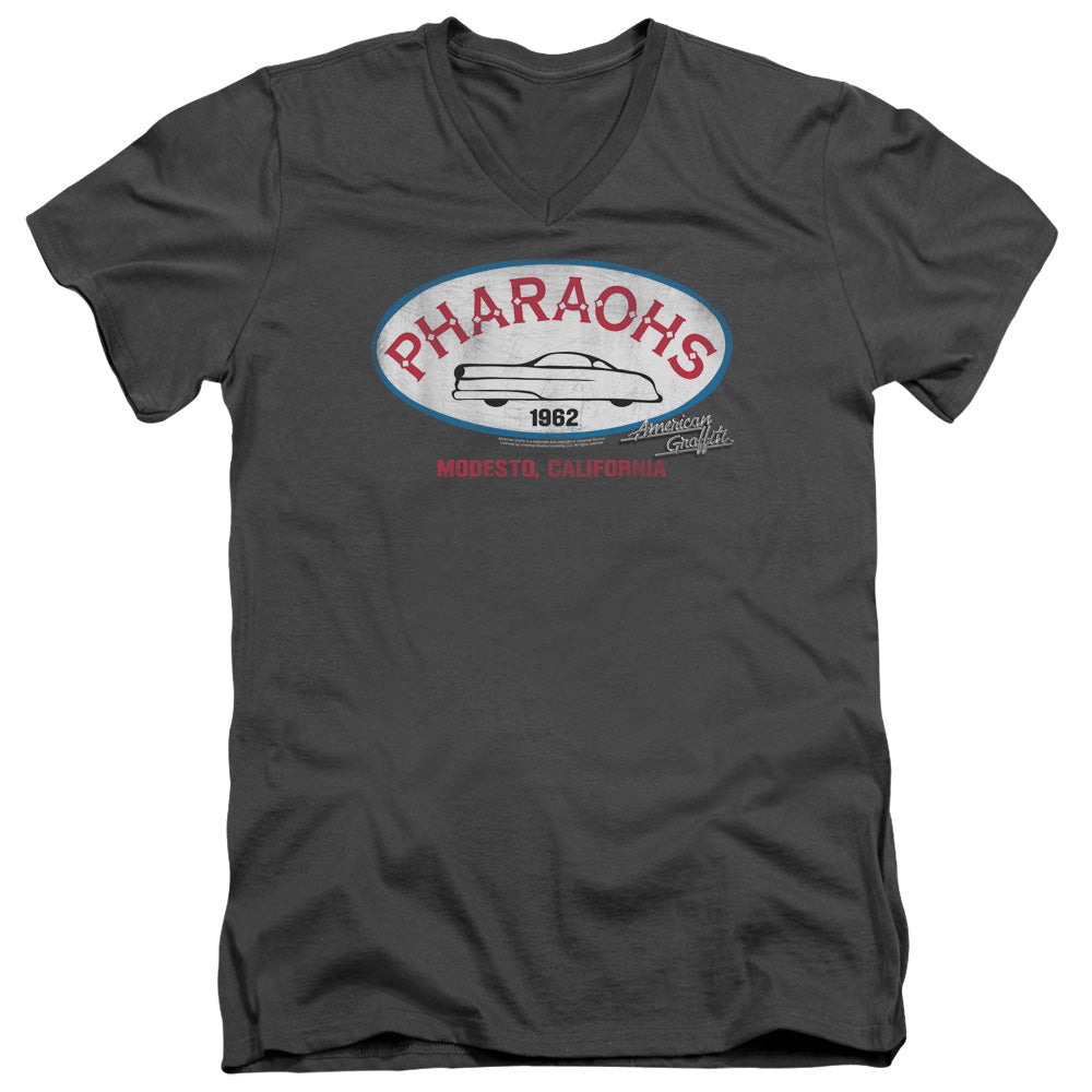 AMERICAN GRAFFITI PHARAOHS - S/S ADULT V-NECK 30/1 - CHARCOAL T-Shirt