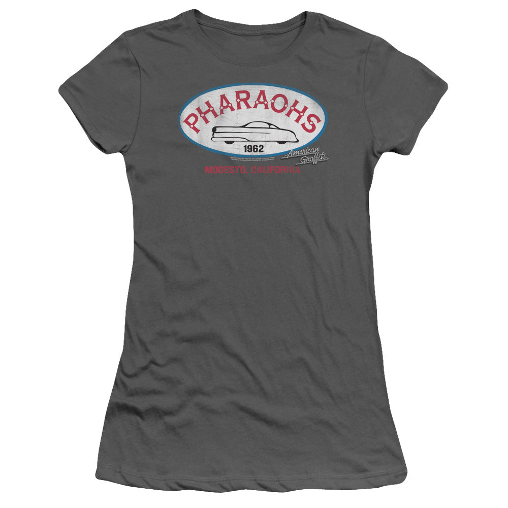 American Graffiti - Pharaohs - Short Sleeve Junior Sheer - Charcoal - Sm - Charcoal T-shirt