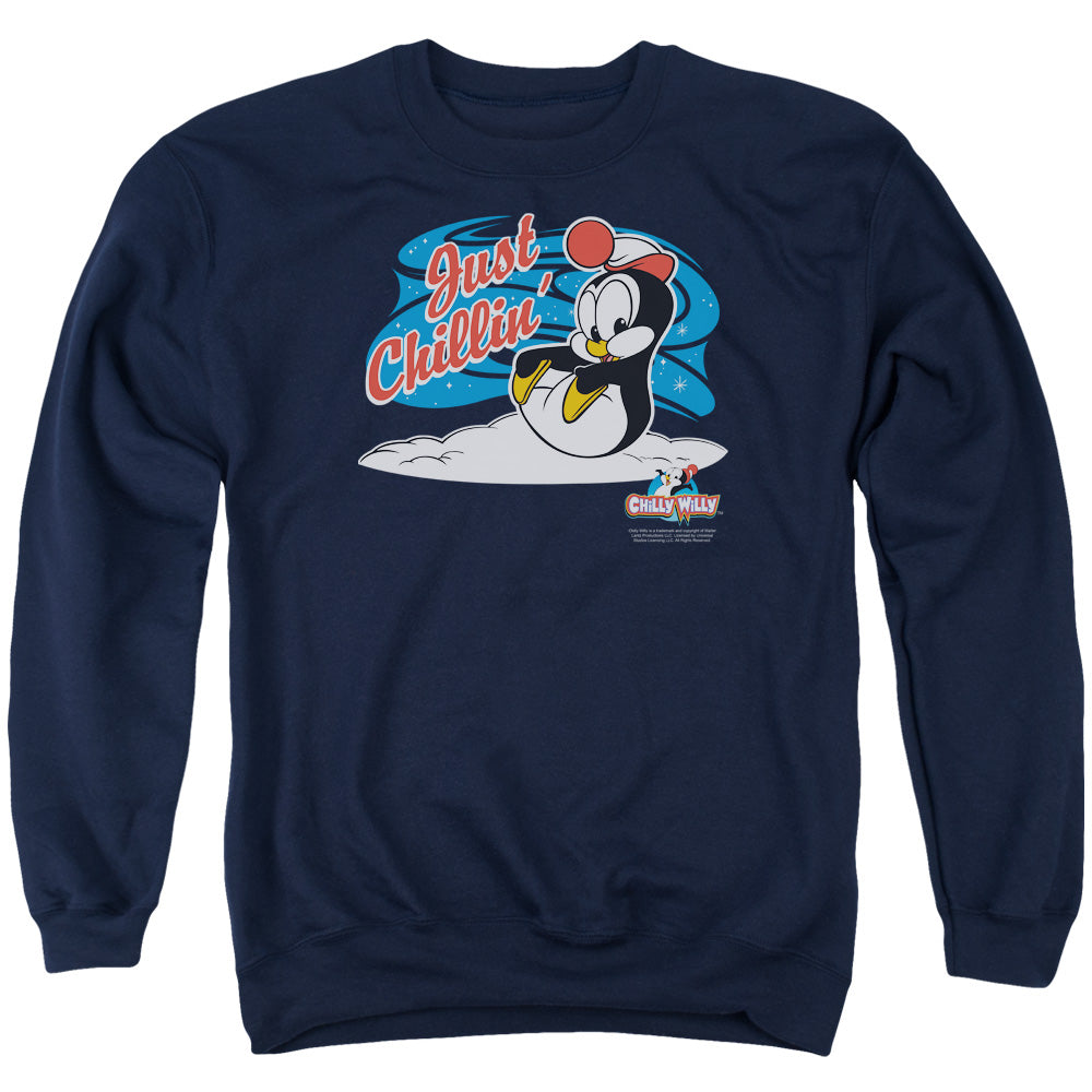 Chilly Willy - Just Chillin - Adult Crewneck Sweatshirt - Navy