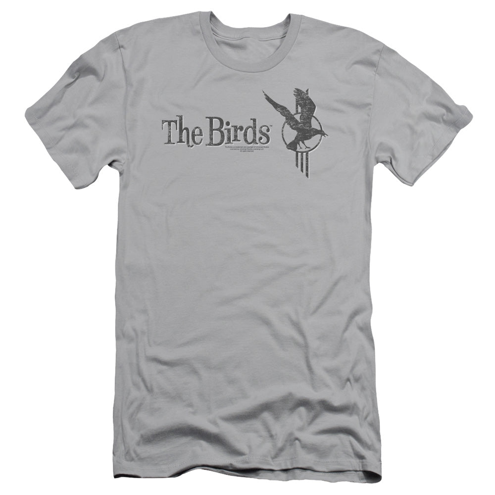 Birds - Distressed - Short Sleeve Adult 30/1 - Silver - Sm - Silver T-shirt