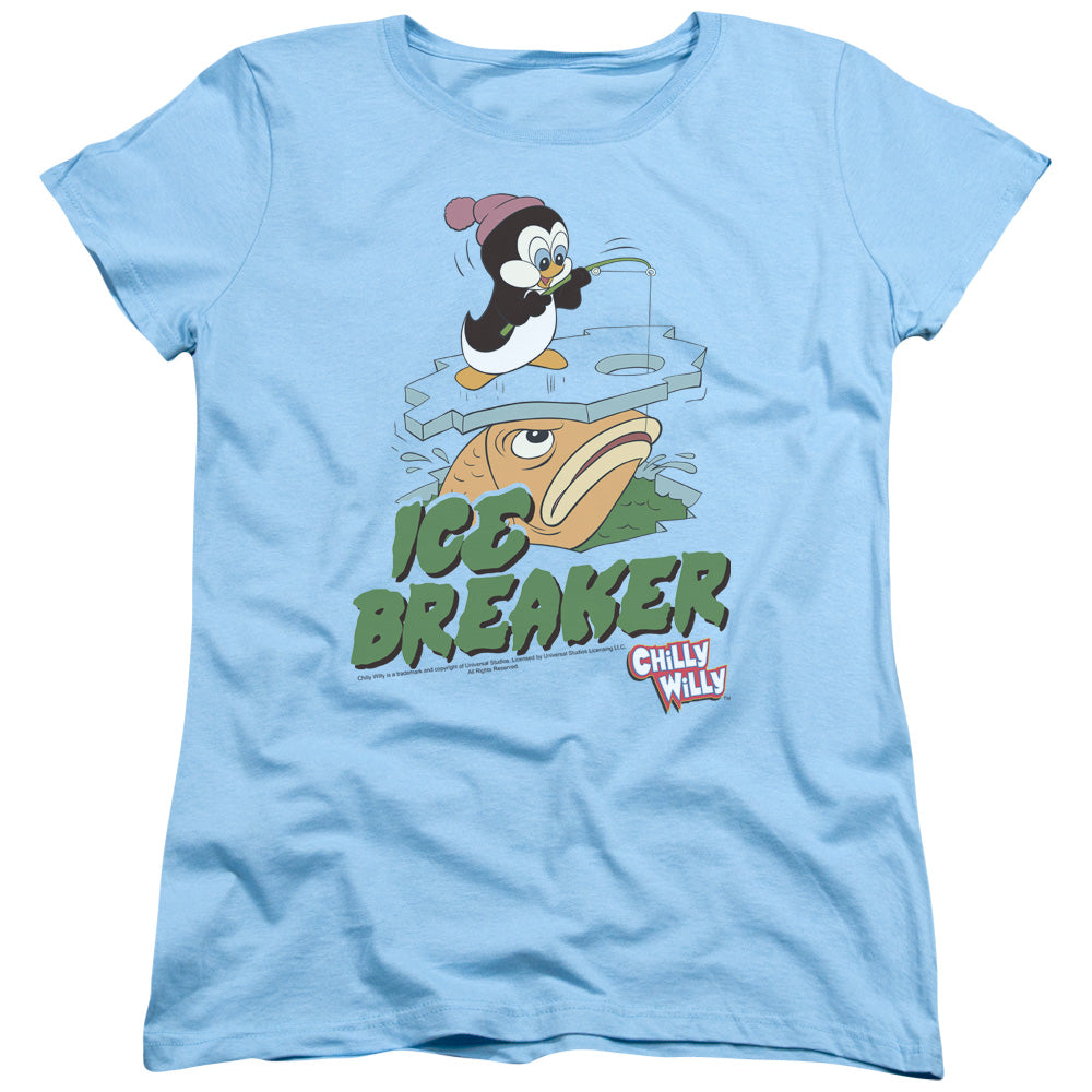 Chilly Willy - Ice Breaker - Short Sleeve Womens Tee - Light Blue - Sm - Light Blue T-shirt