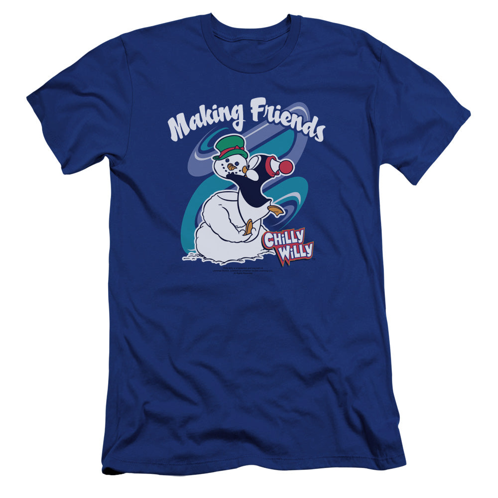 Chilly Willy - Making Friends-premuim Canvas Adult Slim Fit 30/1 - Royal Blue