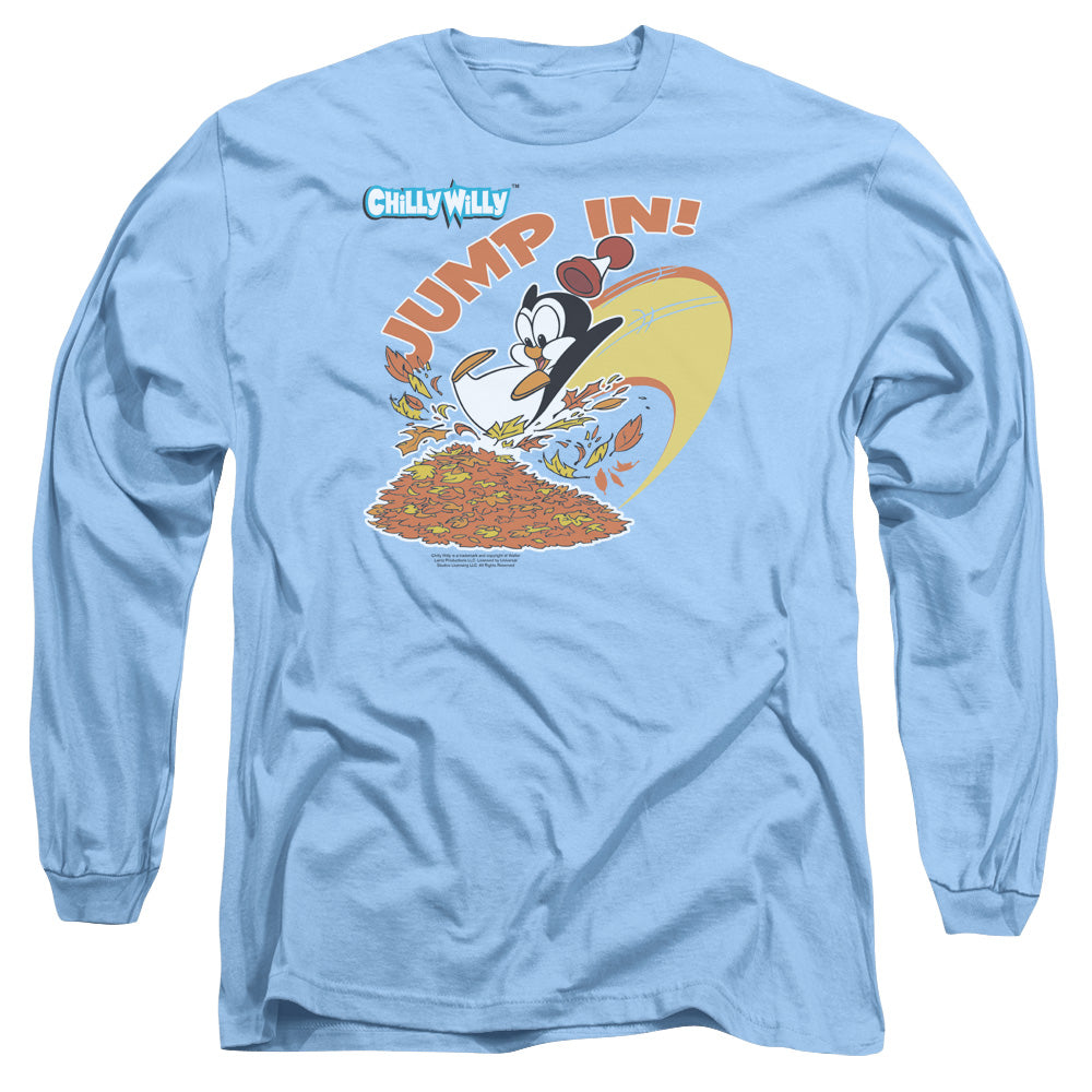 Chilly Willy - Jump In - Long Sleeve Adult 18/1 - Carolina Blue - Sm - Carolina Blue T-shirt