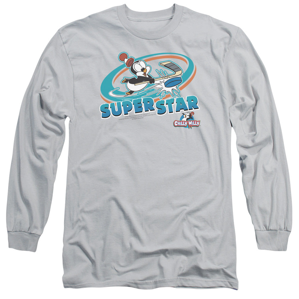 Chilly Willy - Slap Shot - Long Sleeve Adult 18/1 - Silver - Sm - Silver T-shirt