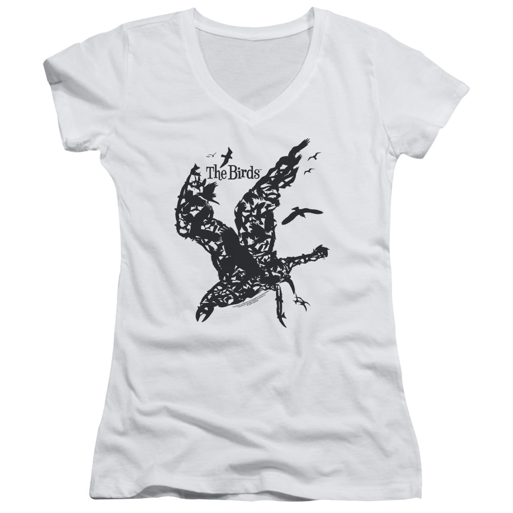 Birds - Title - Junior V-neck - White - Sm - White