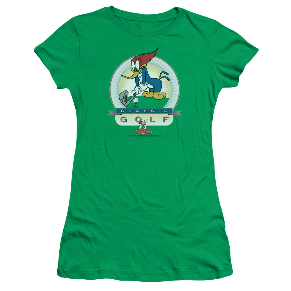 Woody Woodpecker - Classic Golf - Short Sleeve Junior Sheer - Kelly Green T-shirt