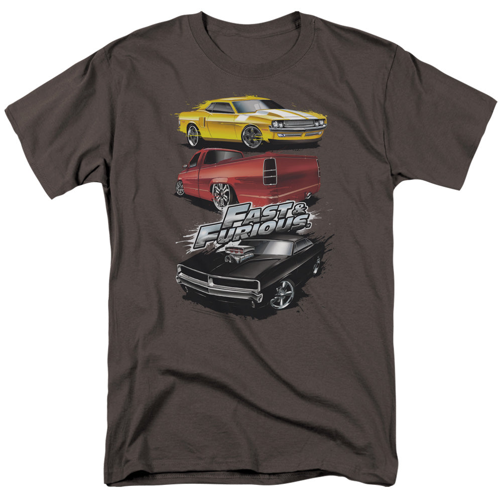 Fast And The Furious - Muscle Car Splatter - Short Sleeve Adult 18/1 - Charcoal - Sm - Charcoal T-shirt