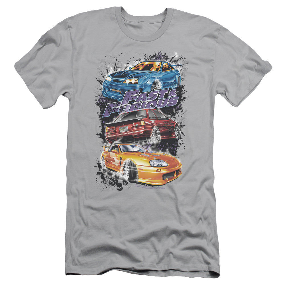 Fast And The Furioushort Sleevemokin Street Cars - S - S Adult 30/1 - Silver - Sm - Silver T-shirt