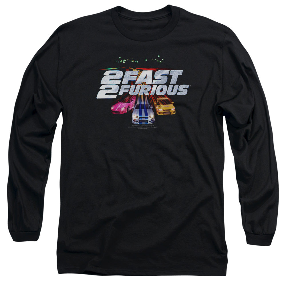 2 Fast 2 Furious - Logo - Long Sleeve Adult 18/1 - Black - Sm - Black T-shirt