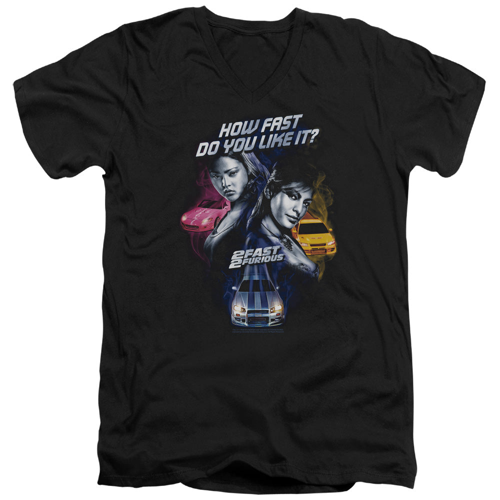 2 Fast 2 Furious - Fast Women - Short Sleeve Adult V-neck 30/1 - Black T-shirt