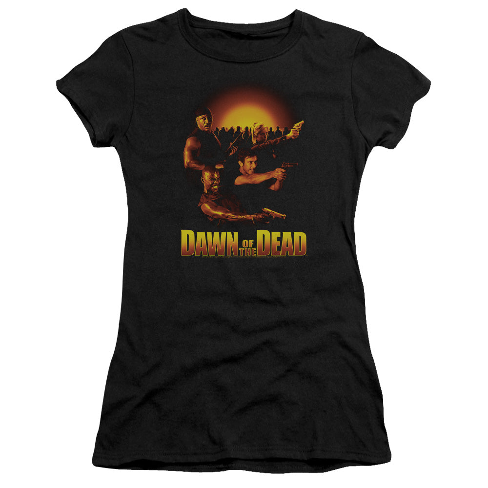 Dawn Of The Dead - Dawn Collage - Short Sleeve Junior Sheer - Black - Sm - Black T-shirt