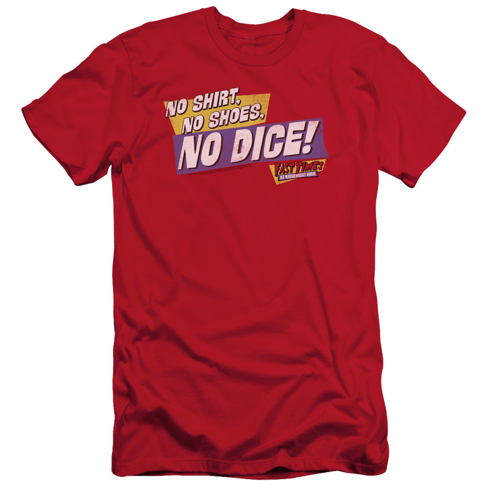 FAST TIMES RIDGEMONT HIGH NO DICE - S/S ADULT 30/1 - RED - SM - RED T-Shirt