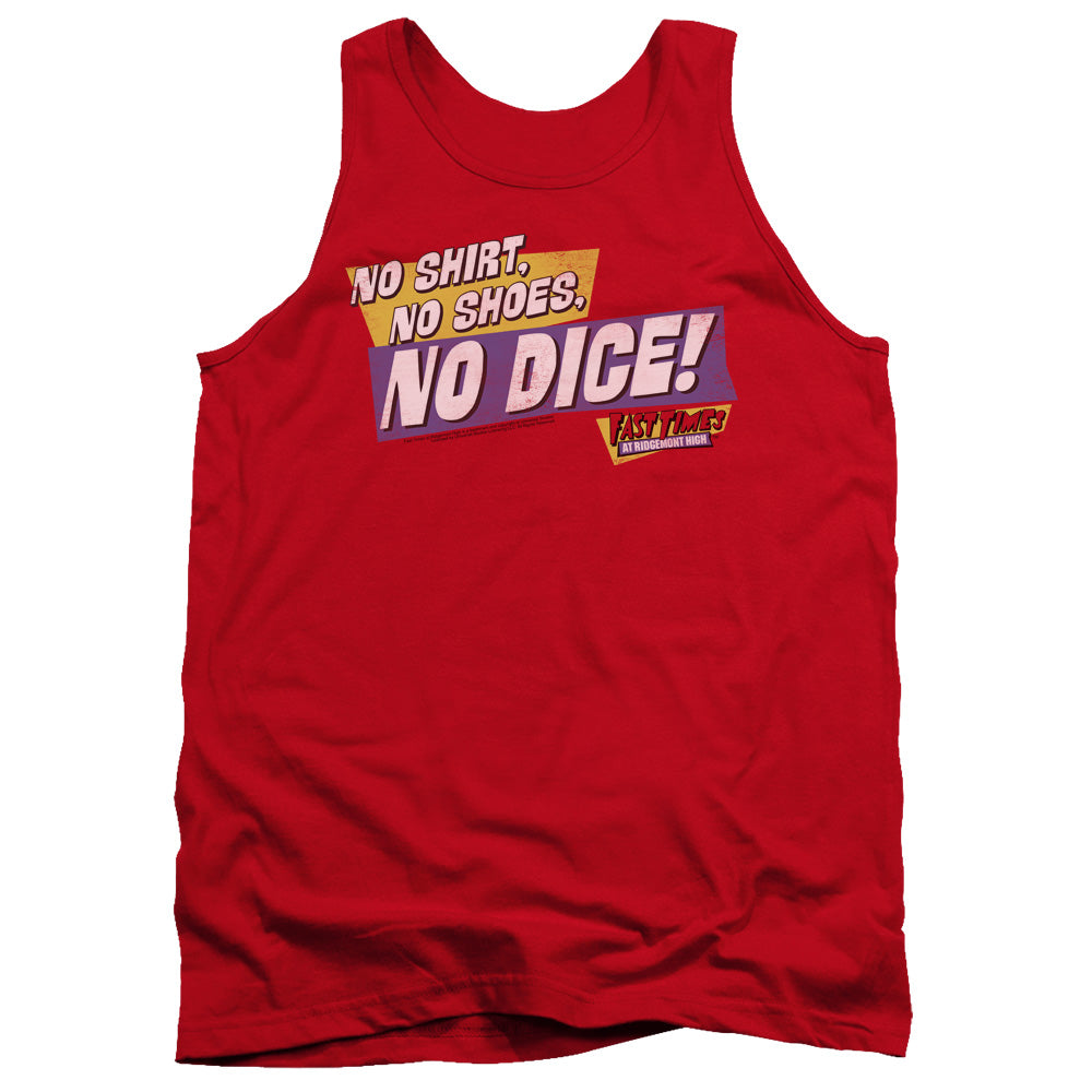 Fast Times Ridgemont High - No Dice - Adult Tank - Red - Sm - Red