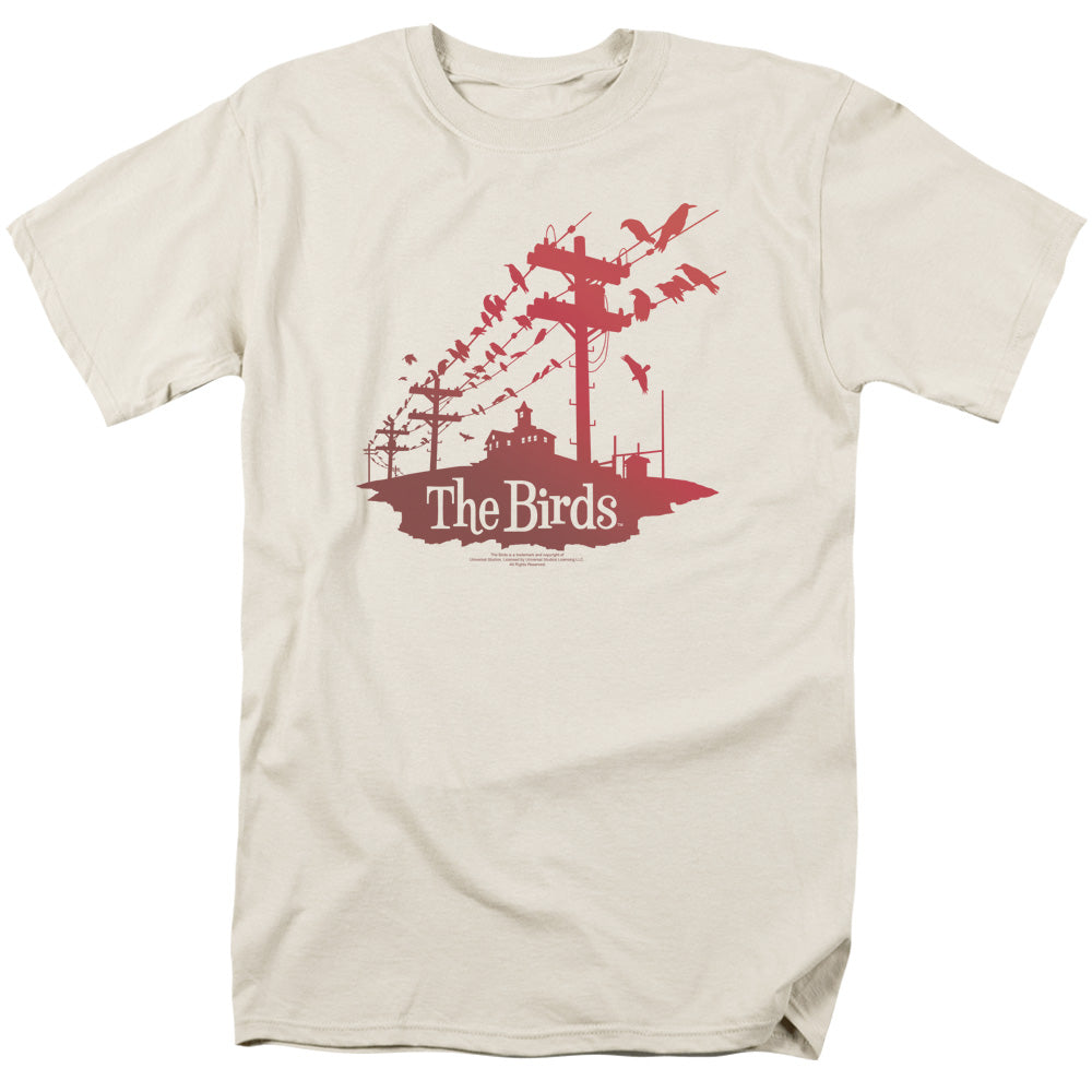 Birds - On A Wire - Short Sleeve Adult 18/1 - Cream T-shirt