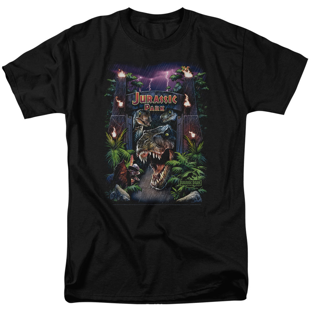 Jurassic Park - Welcome To The Park - Short Sleeve Adult 18/1 - Black T-shirt