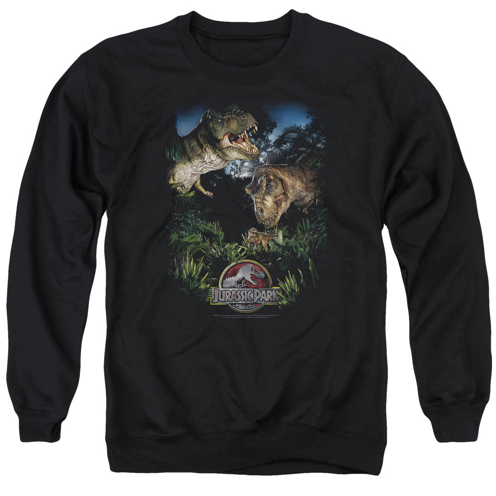 Jurassic Park - Happy Family - Adult Crewneck Sweatshirt - Black