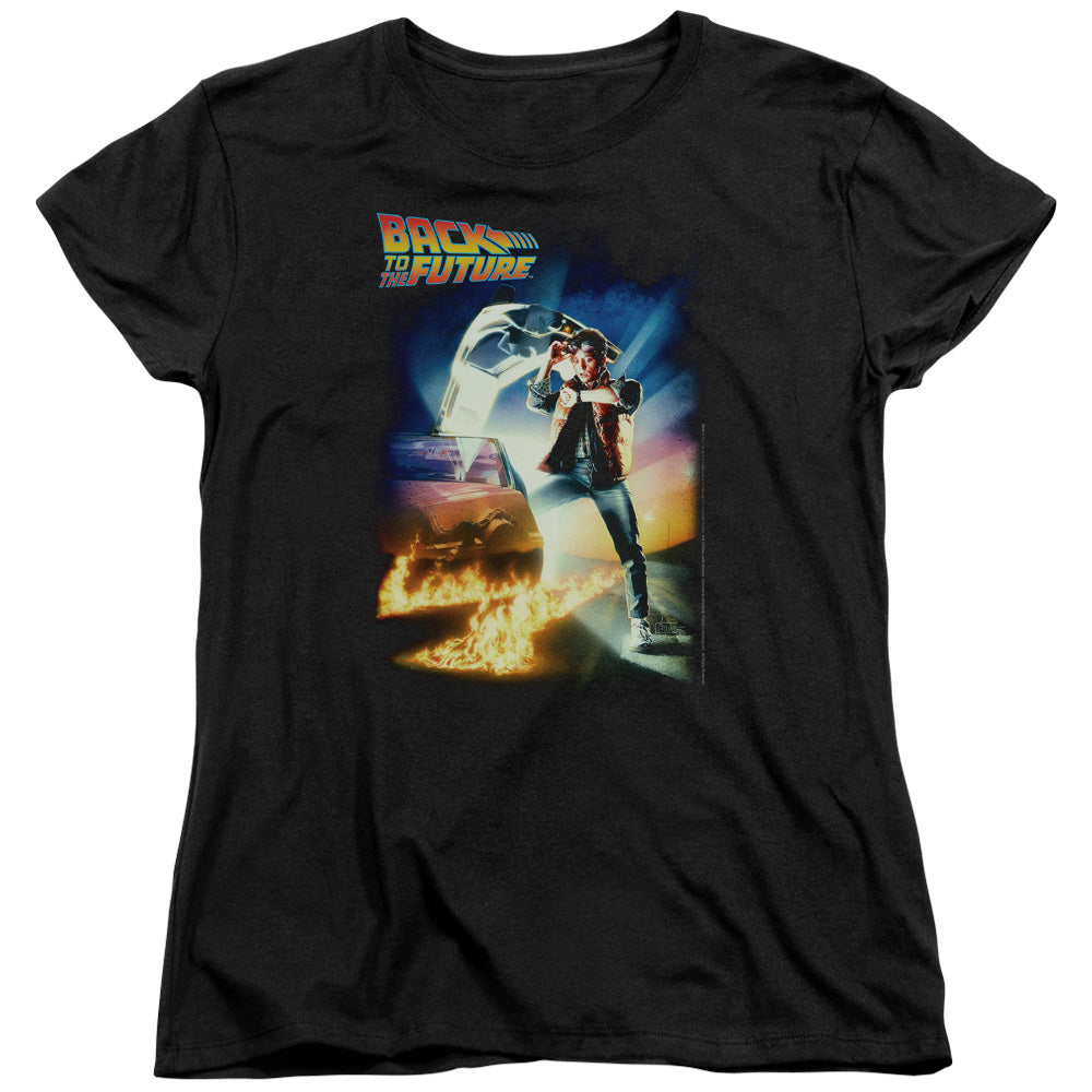 Back To The Future - Poster - Short Sleeve Womens Tee - Black T-shirt