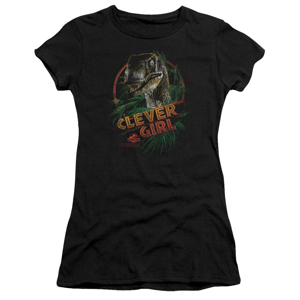 Jurassic Park - Clever Girl - Short Sleeve Junior Sheer - Black T-shirt