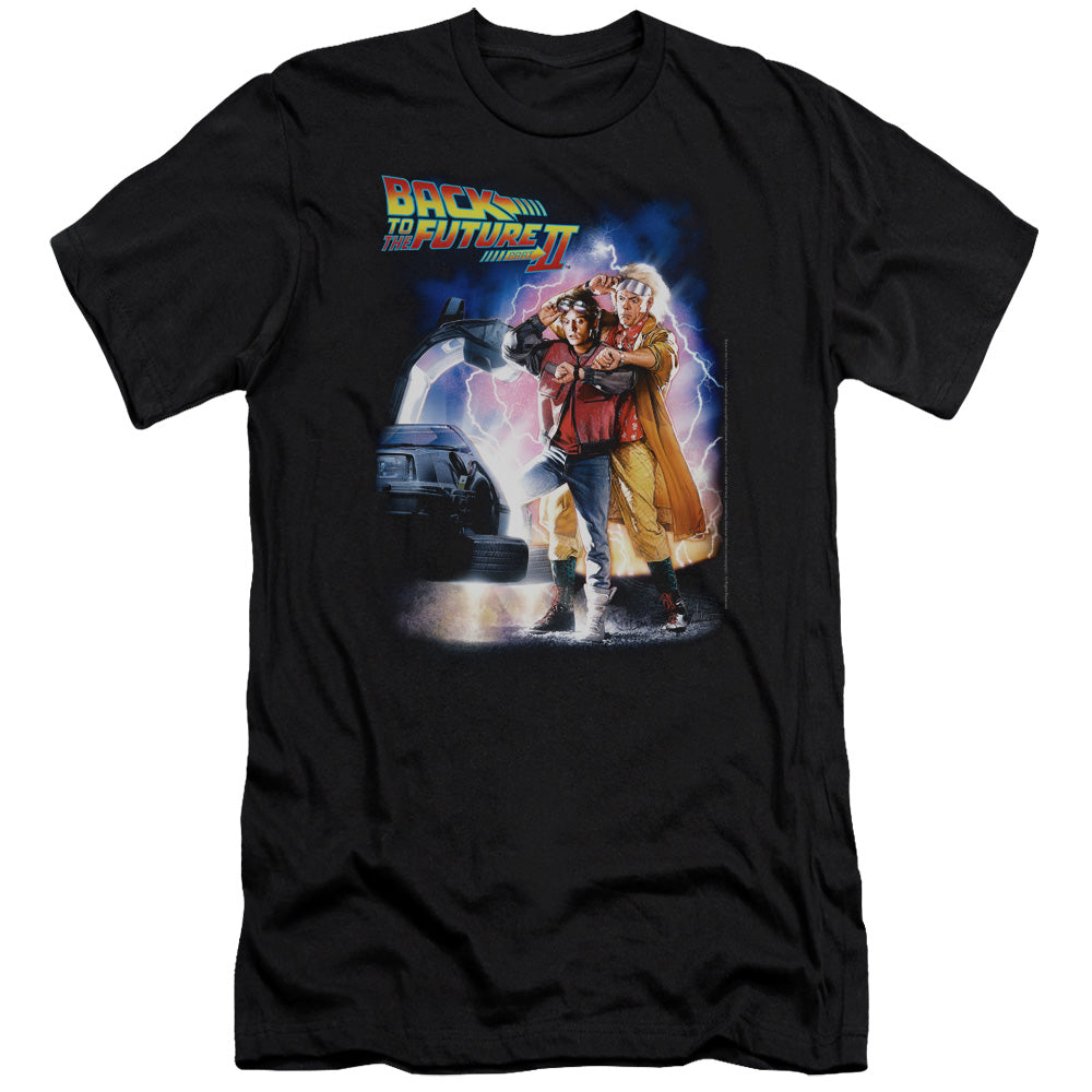 BACK TO THE FUTURE II POSTER - S/S ADULT 30/1 - BLACK - SM - BLACK T-Shirt